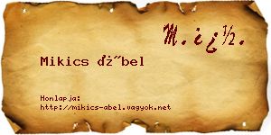 Mikics Ábel névjegykártya