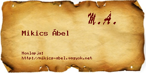 Mikics Ábel névjegykártya